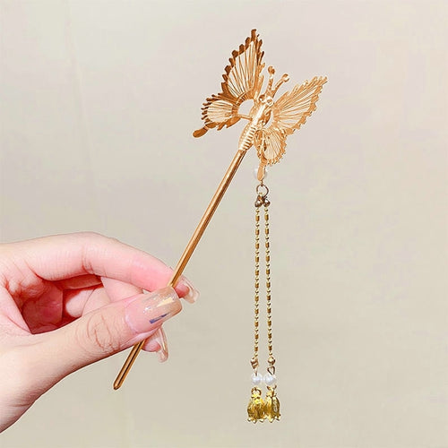 Butterfly Vintage Chinese Style Hairpins Hair Chopsticks Women's Metal Accessory 1 pc