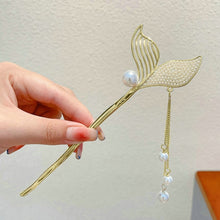 Load image into Gallery viewer, Gold Whale Fin Tail | Vintage Chinese Style Hairpins Hair Chopsticks Women&#39;s Metal Accessory 1 pc