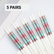 Load image into Gallery viewer, Pink Red and White Bone China Luxury Ceramic Chinese Chopsticks (5 Pairs)