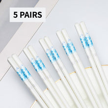 Load image into Gallery viewer, Blue and White Ceramic Chinese Luxury Chopsticks Bone China Porcelain (5 Pairs)