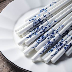 Blue China Luxury Chopsticks Set (10 pairs)