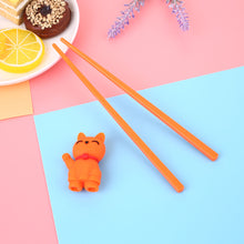 Load image into Gallery viewer, Cartoon Cat Children Training Chopsticks | Orange (1 Pair)