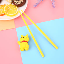 Load image into Gallery viewer, Cartoon Cat Children Training Chopsticks | Yellow (1 Pair)