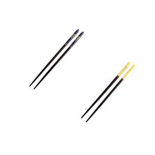 Load image into Gallery viewer, Japanese Cherry Wooden Chopsticks | Blue and Yellow (2 Pairs)