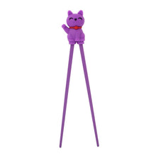 Load image into Gallery viewer, Cartoon Cat Children Training Chopsticks | Purple (1 Pair)