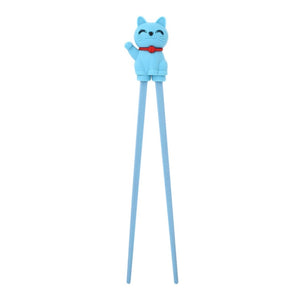 Cartoon Cat Children Training Chopsticks | Light Blue (1 Pair)