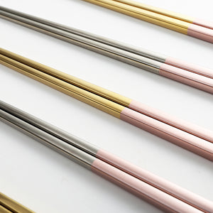 Gold/Silver Stainless Steel Chopstick Set (5 pairs)