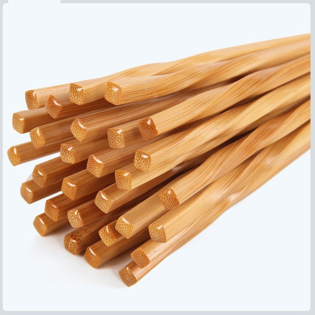 Natural Bamboo Chopsticks Set (10 pairs)