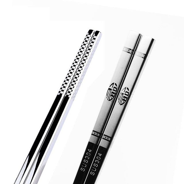Anti Skid Stainless Steel Fortune Chopstick (1 pair)