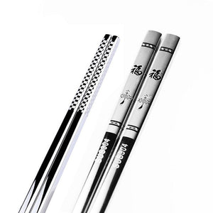 Anti Skid Stainless Steel Fortune Chopstick (1 pair)