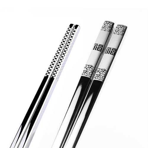 Anti Skid Stainless Steel Fortune Chopstick (1 pair)