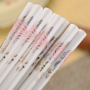 Pink Flowers Chinese Luxury Ceramic  Chopsticks (1 pair)