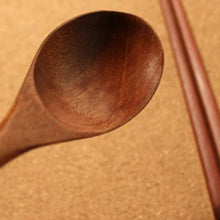 Load image into Gallery viewer, Natural Wood Chopstick and Spoon Set